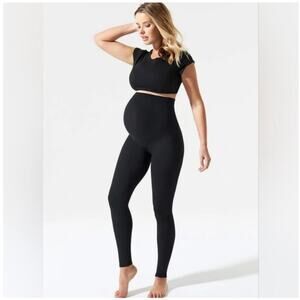 Blanqi Women's Black Maternity Leggings Medium